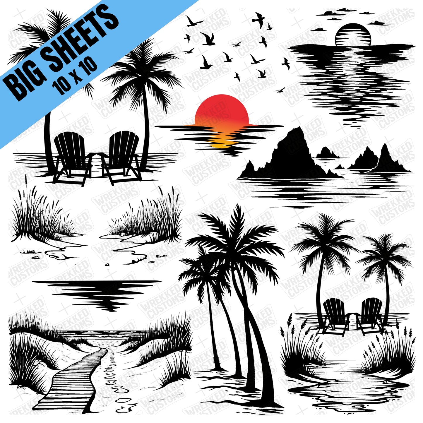 Ocean/Lake Element Silhouettes (BS)