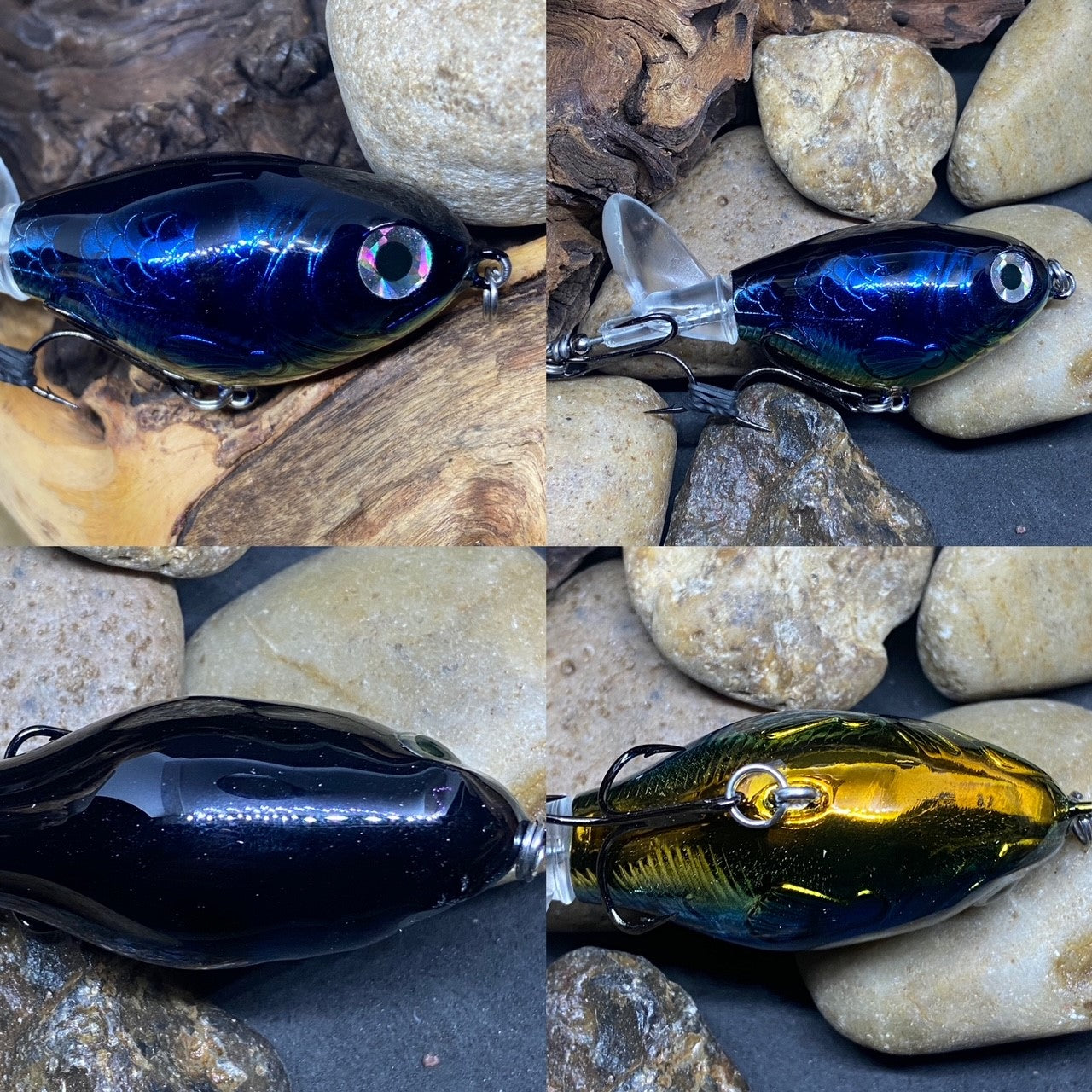 75mm Blue Chrome Perch Plopper