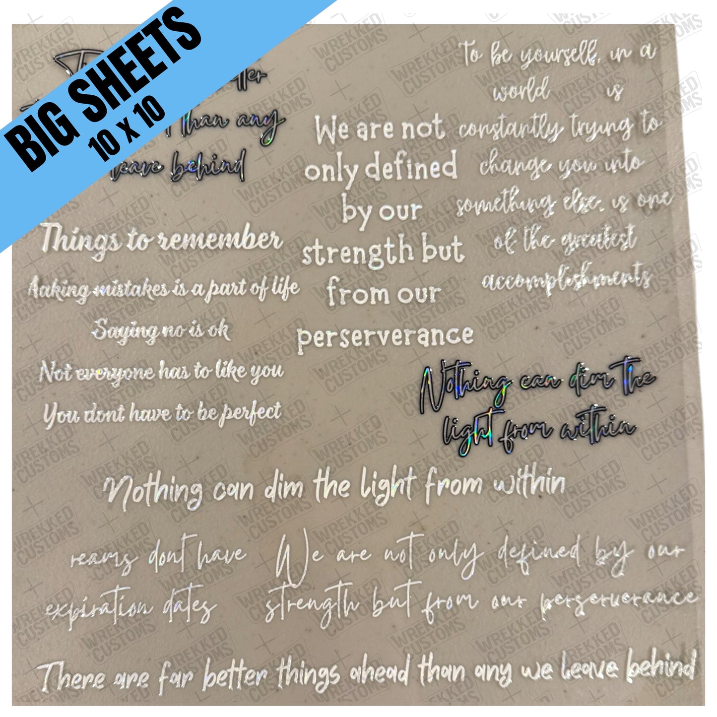 Word Sheet - Things to Remember Holo White (BS)