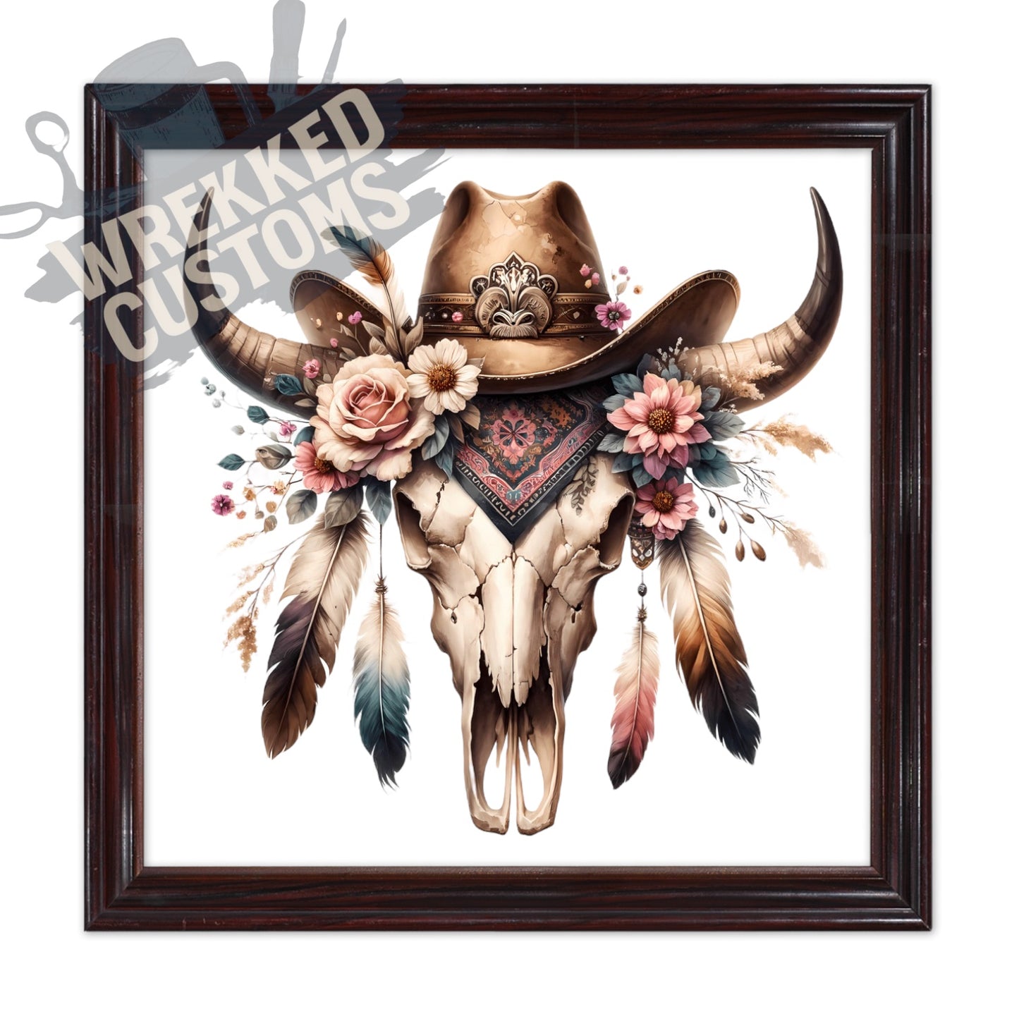 Cow Skull with Hat