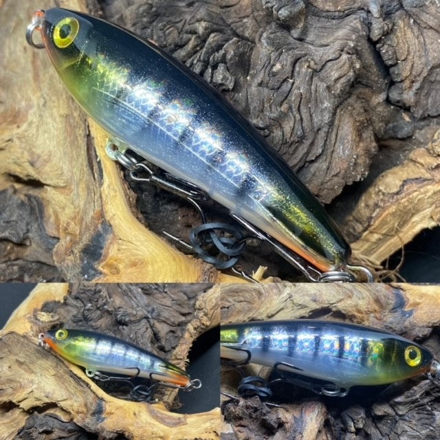 Holographic Black Perch Minnow Floating Jerkbait/Subwalk