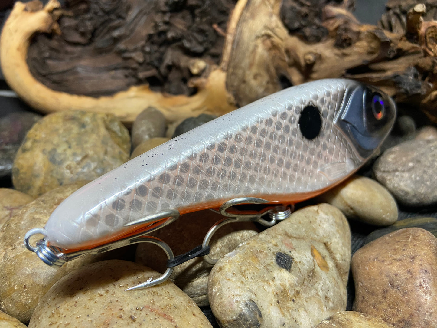 6" Big Fish Glide Bait Hot White Fish