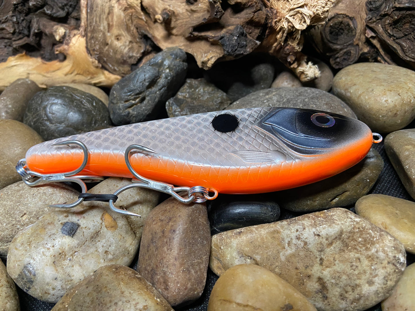 6" Big Fish Glide Bait Hot White Fish