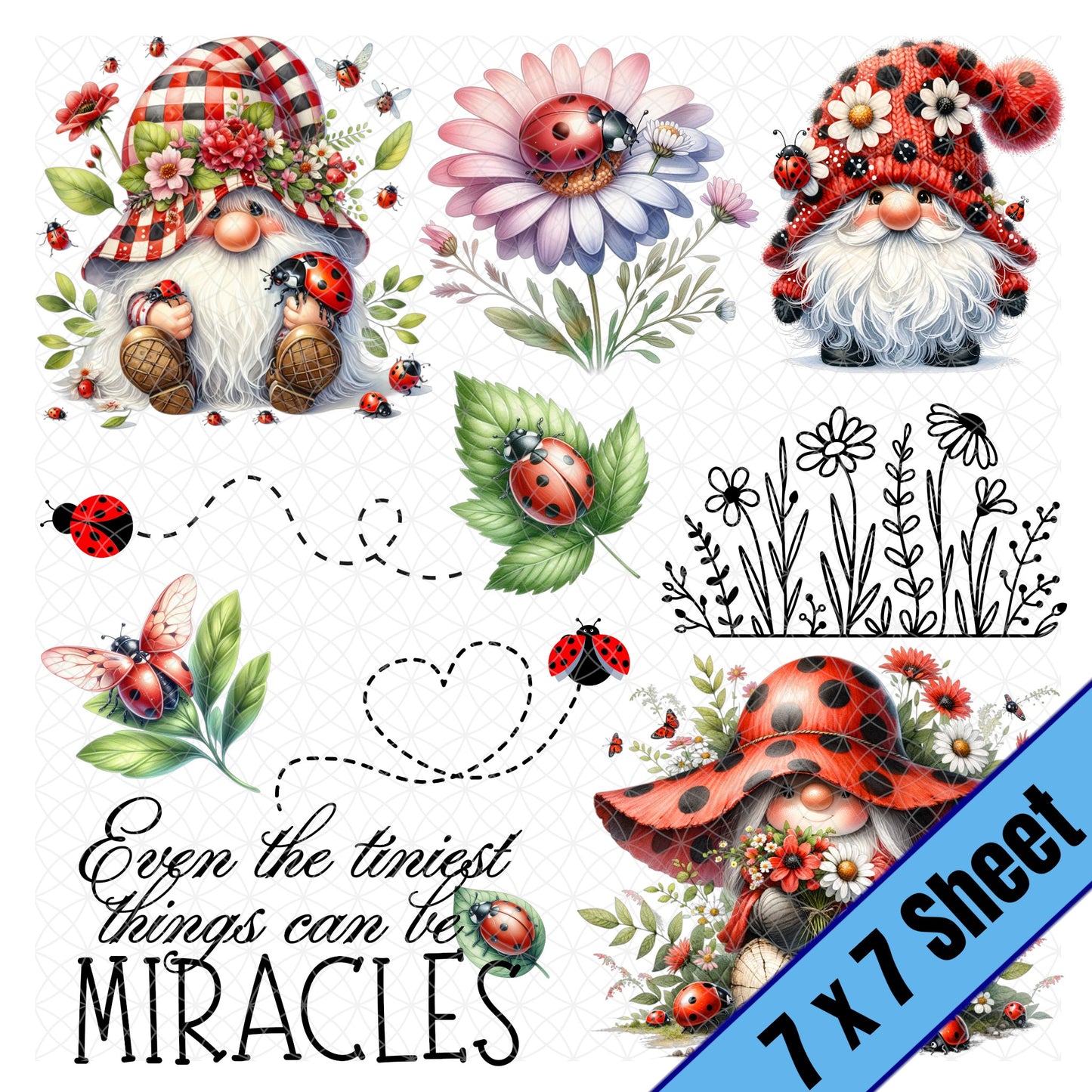 Lady Bug & Gnomes (7x7)