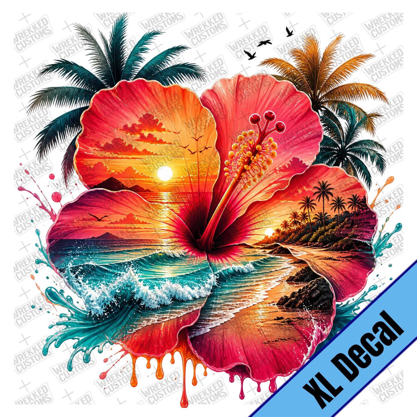 XL Hibiscus Scenery