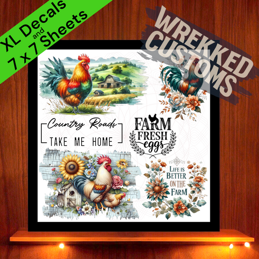 Chicken Farm Fresh Eggs (7x7)