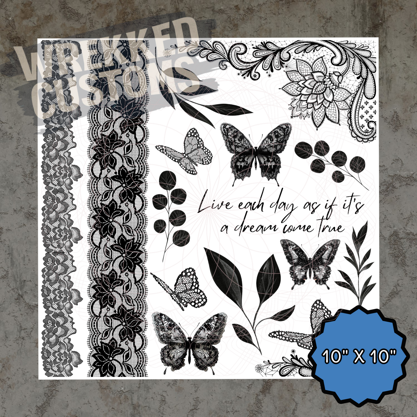 Lace & Butterfly Base (10x10)