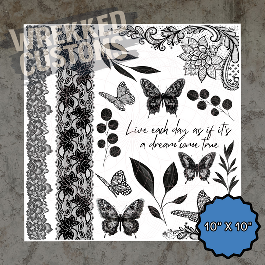 Lace & Butterfly Base (10x10)