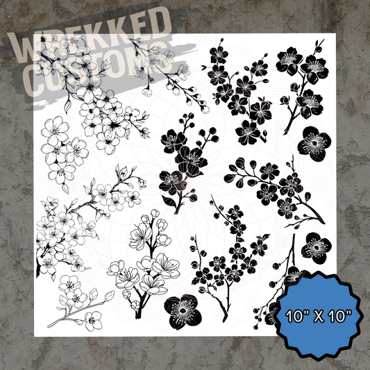 Cherry Blossom Solids and Outlines(10x10)