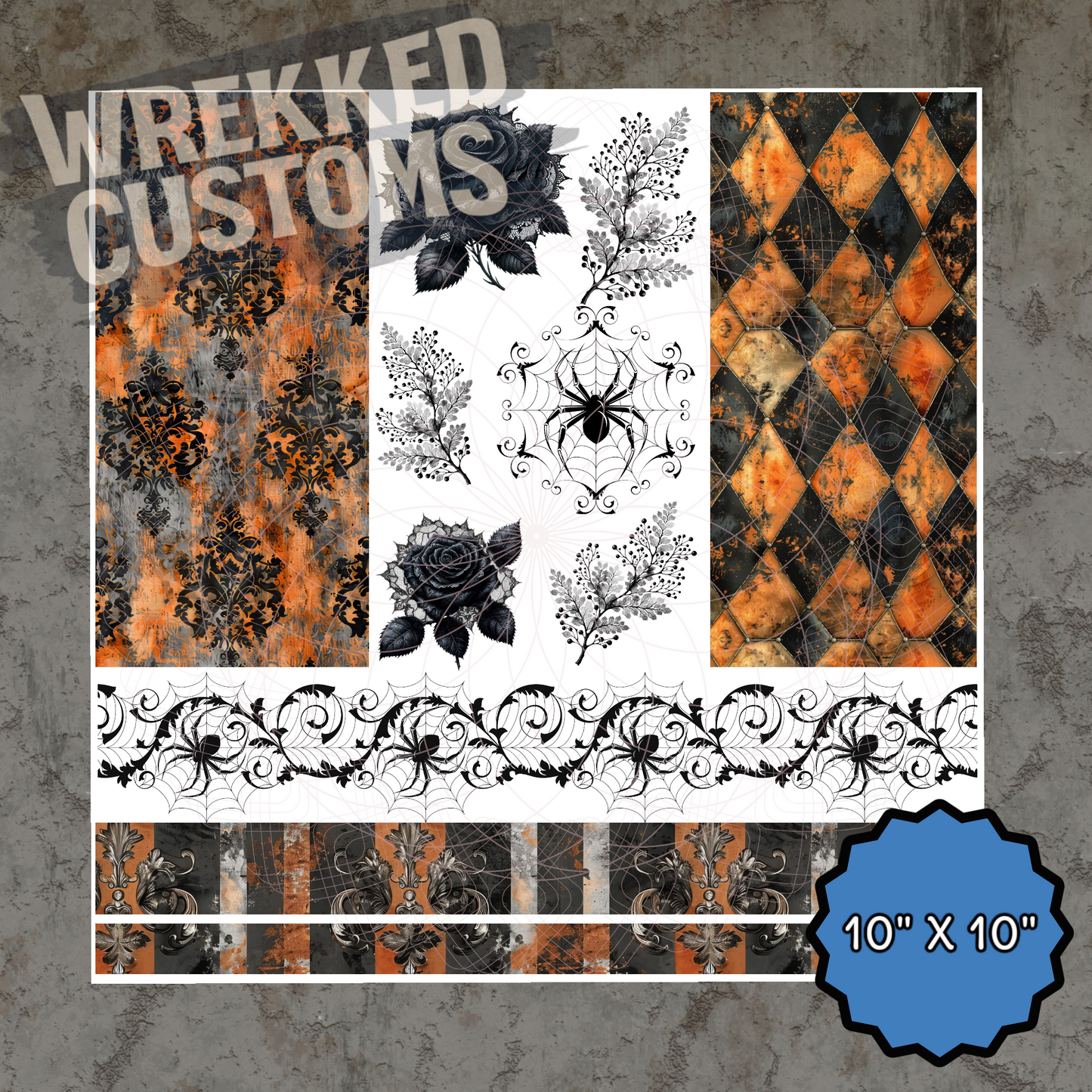 Orange & Black Mix (10x10)