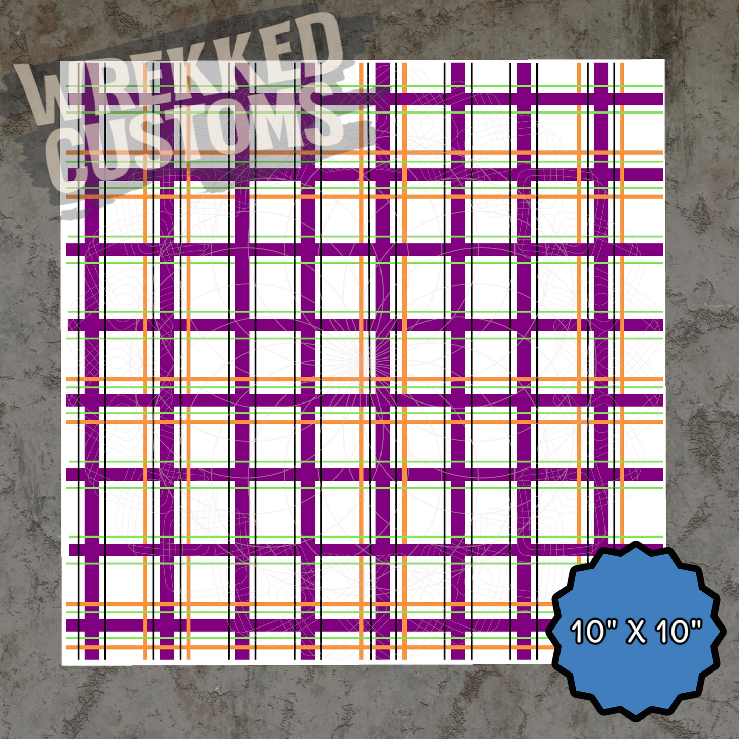 Purple, Orange & Green Plaid (10x10)