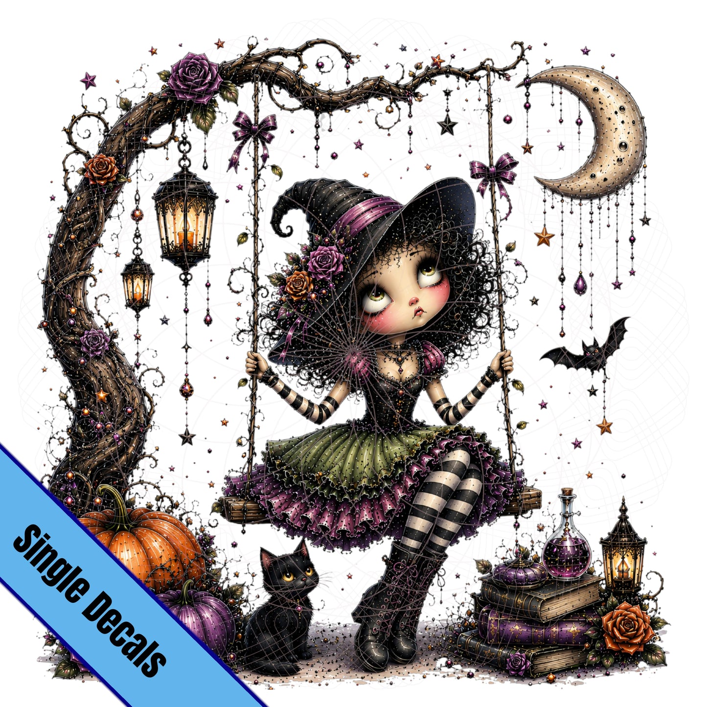 Cute Lil Witch on Swing