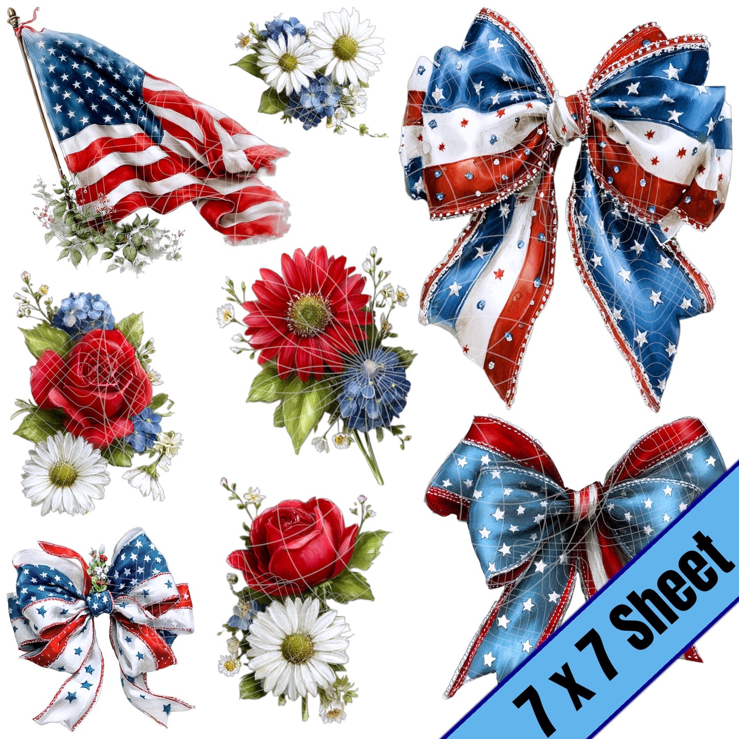 Red White & Blue Mix (7x7)