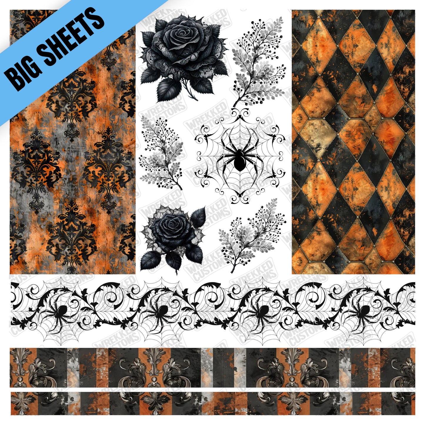 Orange & Black Mix (10x10)