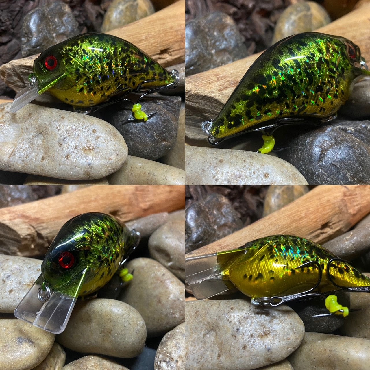 Square Bill Scrank Green Holo Crappie