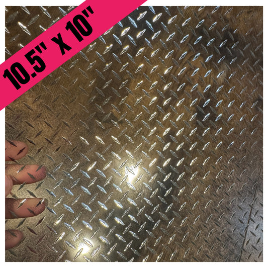 Silver Metallic Diamond Plate