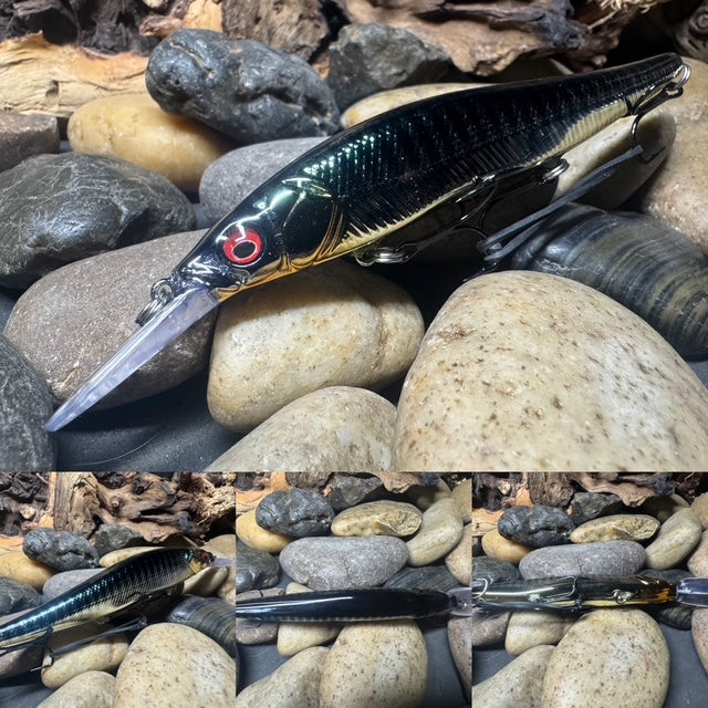 110+1 Green Chrome Perch with Downward Red Eye