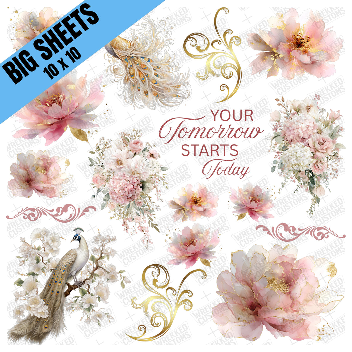 Delicate Peacocks and Floral (BS)