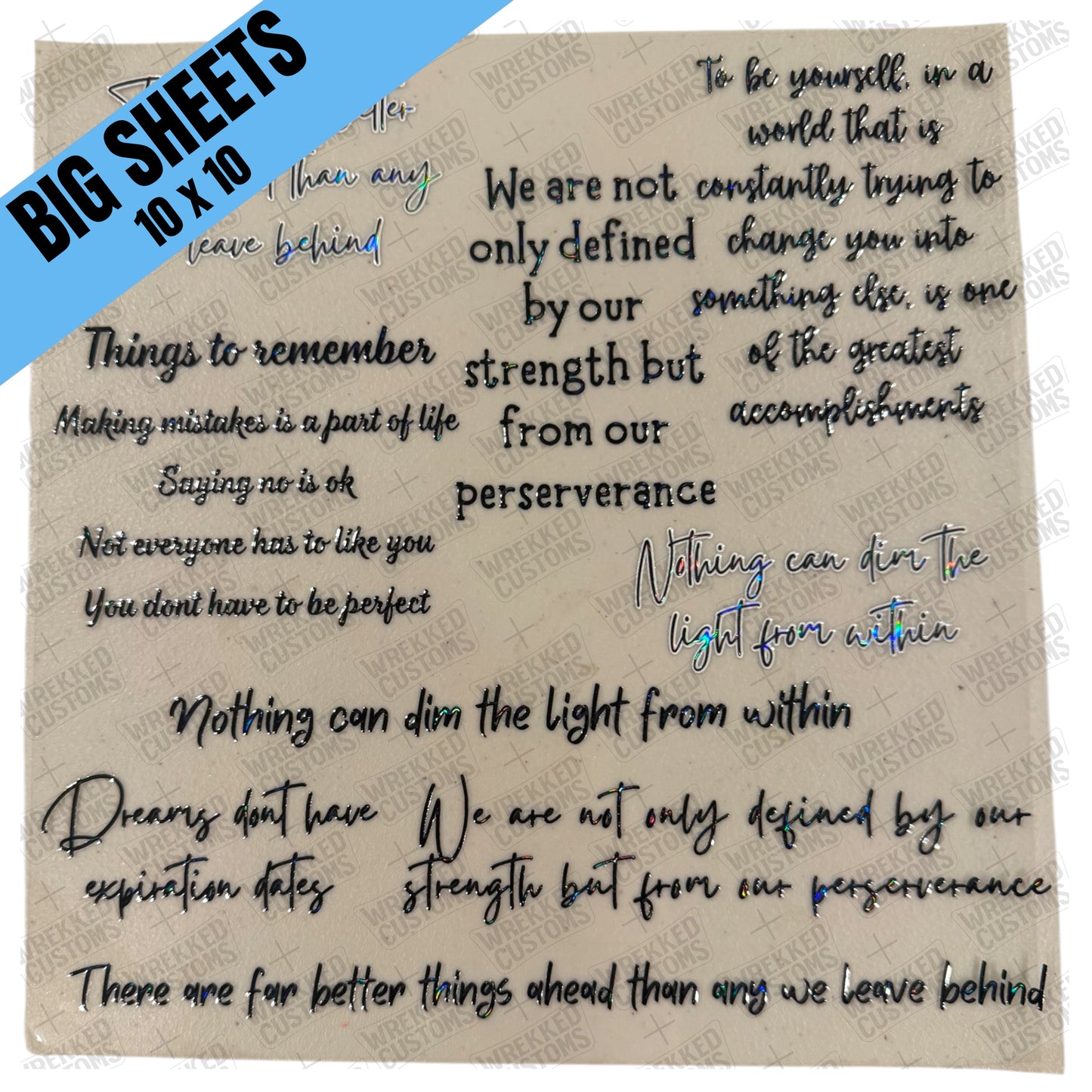 Word Sheet - Things to Remember Holo Black (BS)