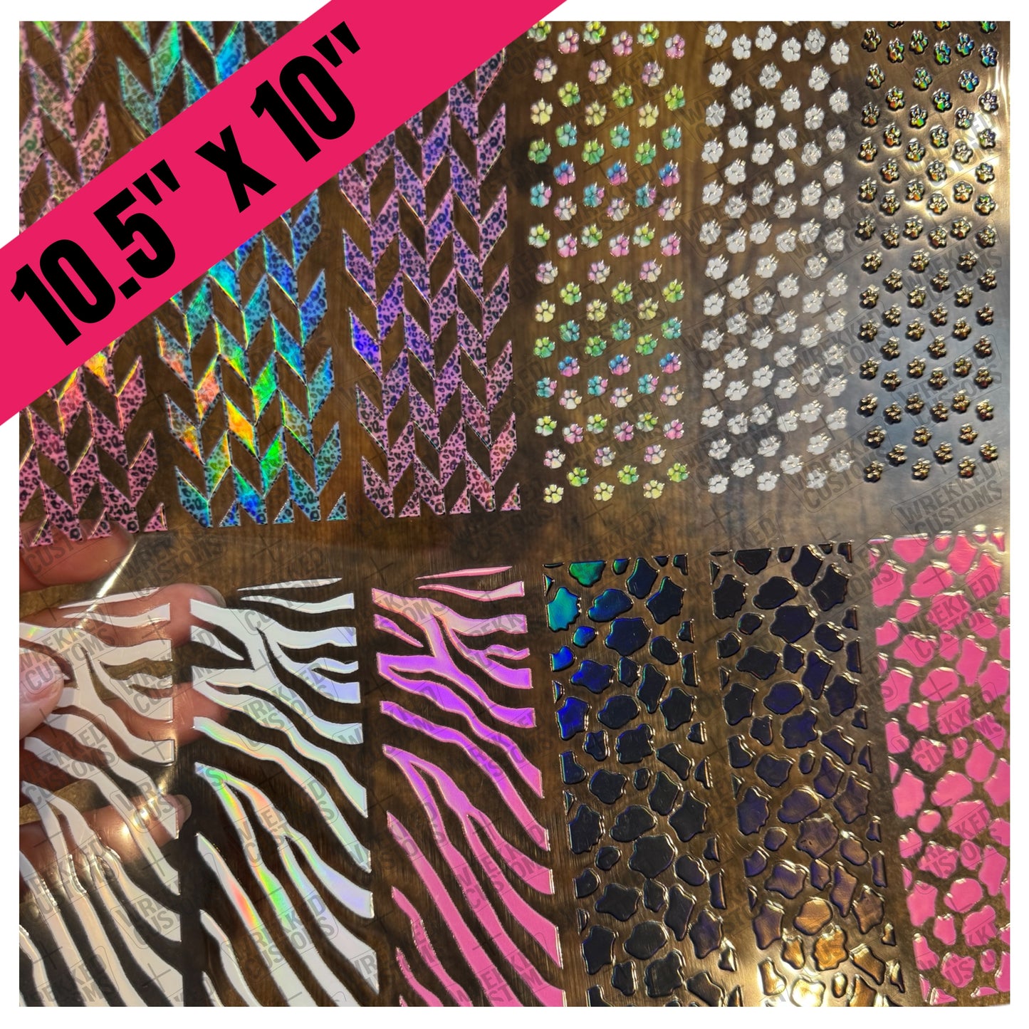 Holographic Animal Print Pen Wraps