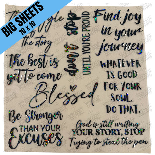 Word Sheet - Blessed Holo Black (BS)