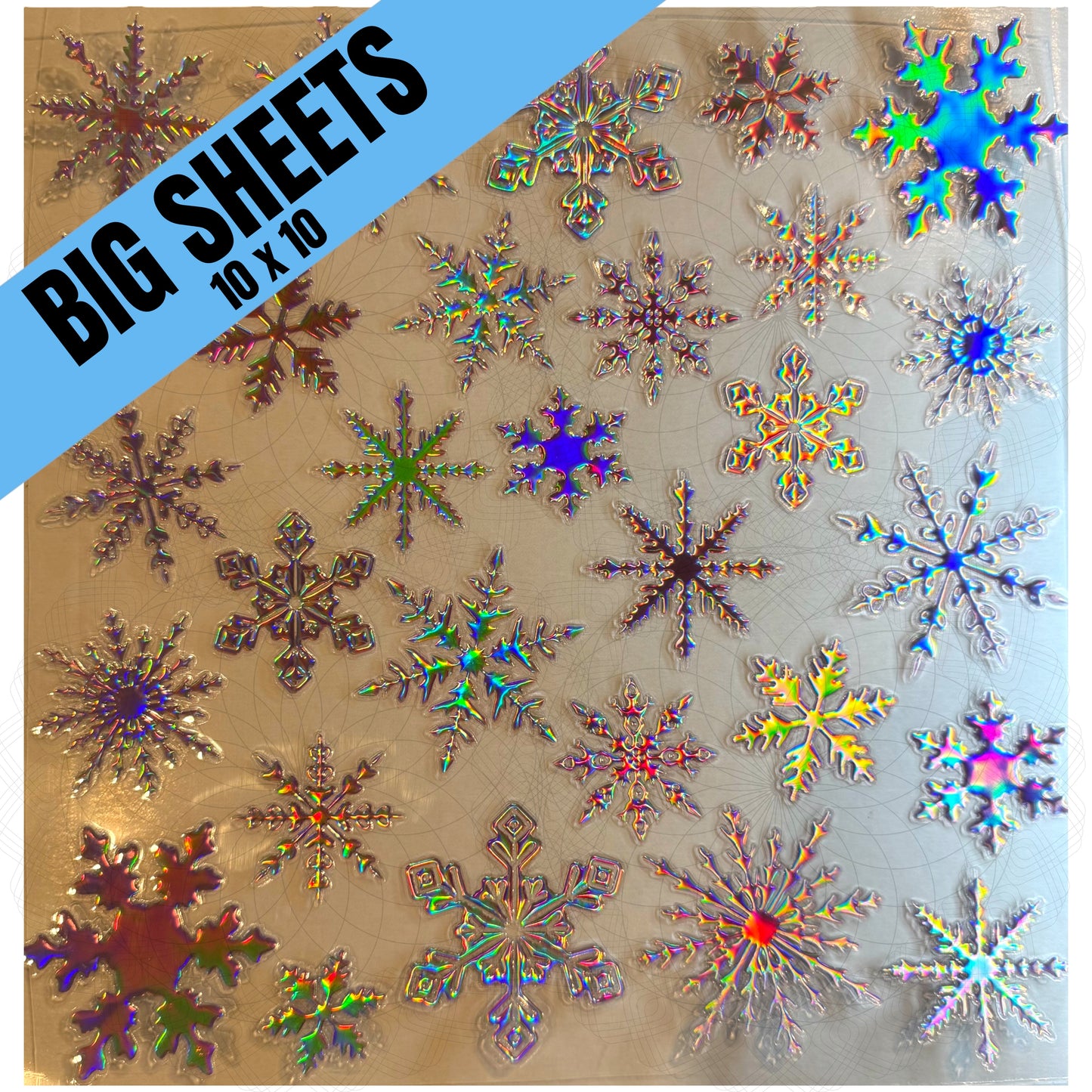 Lt. Pink Holographic Snowflakes (BS)