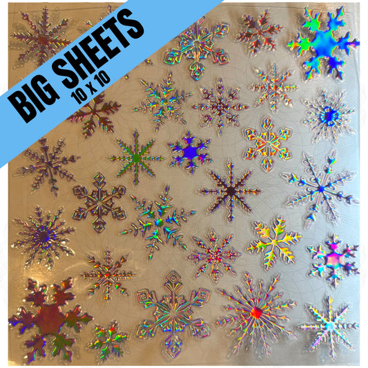 Lt. Pink Holographic Snowflakes (BS)