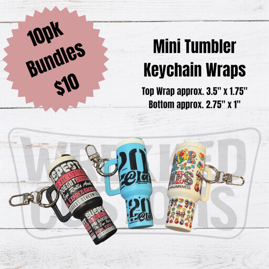 10pk Mini Tumbler Keychain Wrap
