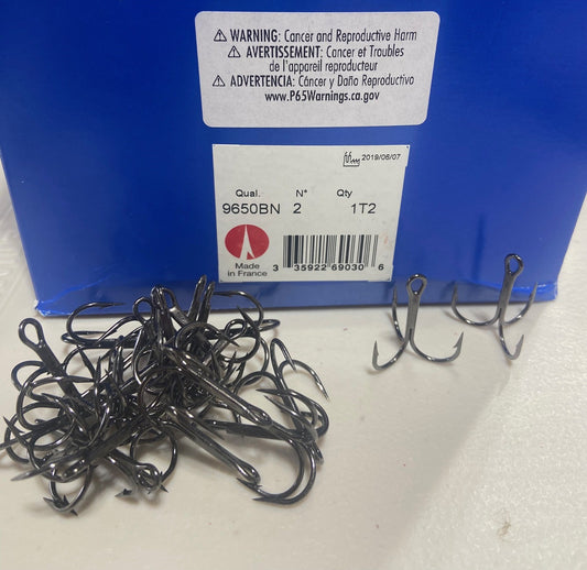 10 Pack VMC 9650BN Size 2 Treble Hooks