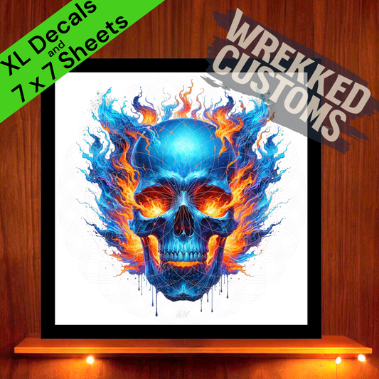 XL Blue Flame Skull