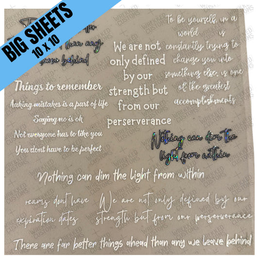 Word Sheet - Things to Remember Holo White (BS)
