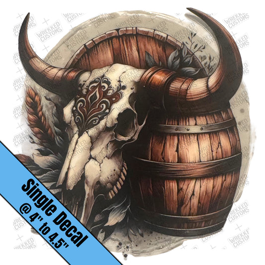 Cow Skull & Barrel