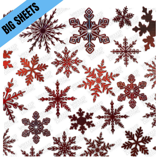 Red Holographic Snowflakes (BS)