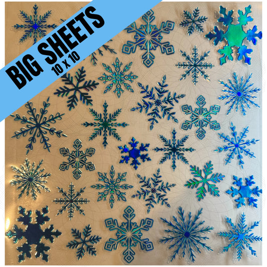 Blue Holographic Snowflakes (BS)