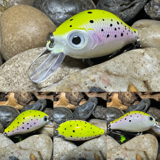 Mighty Wart Pearl White Base Rainbow Trout Crankbait