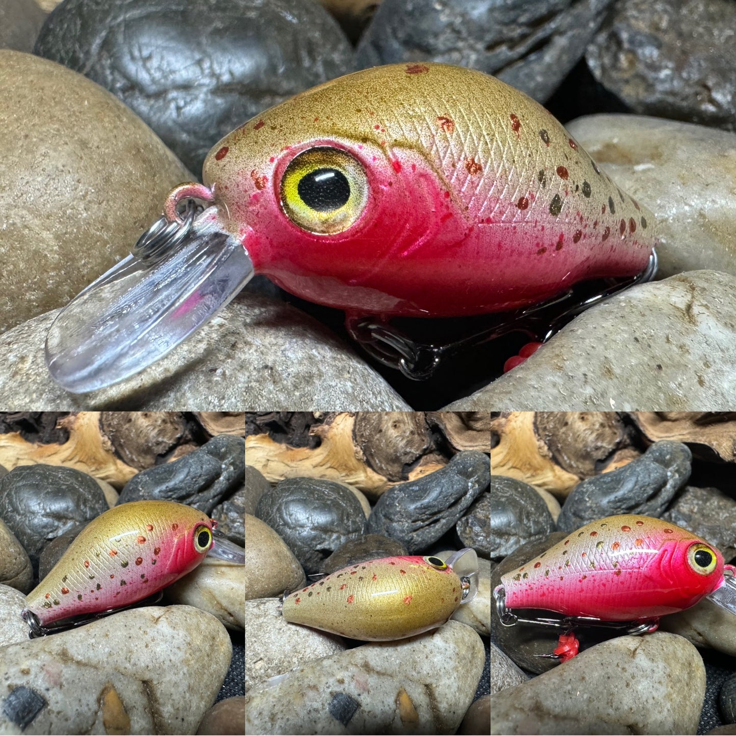 Mighty Wart Pearl White Base Cutthroat Trout Crankbait