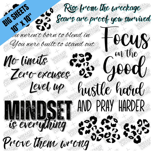 Sayings Sheet #6 - Black Words (10x10)