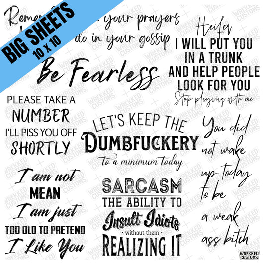 Word Sheet - Be Fearless (Black) (BS)