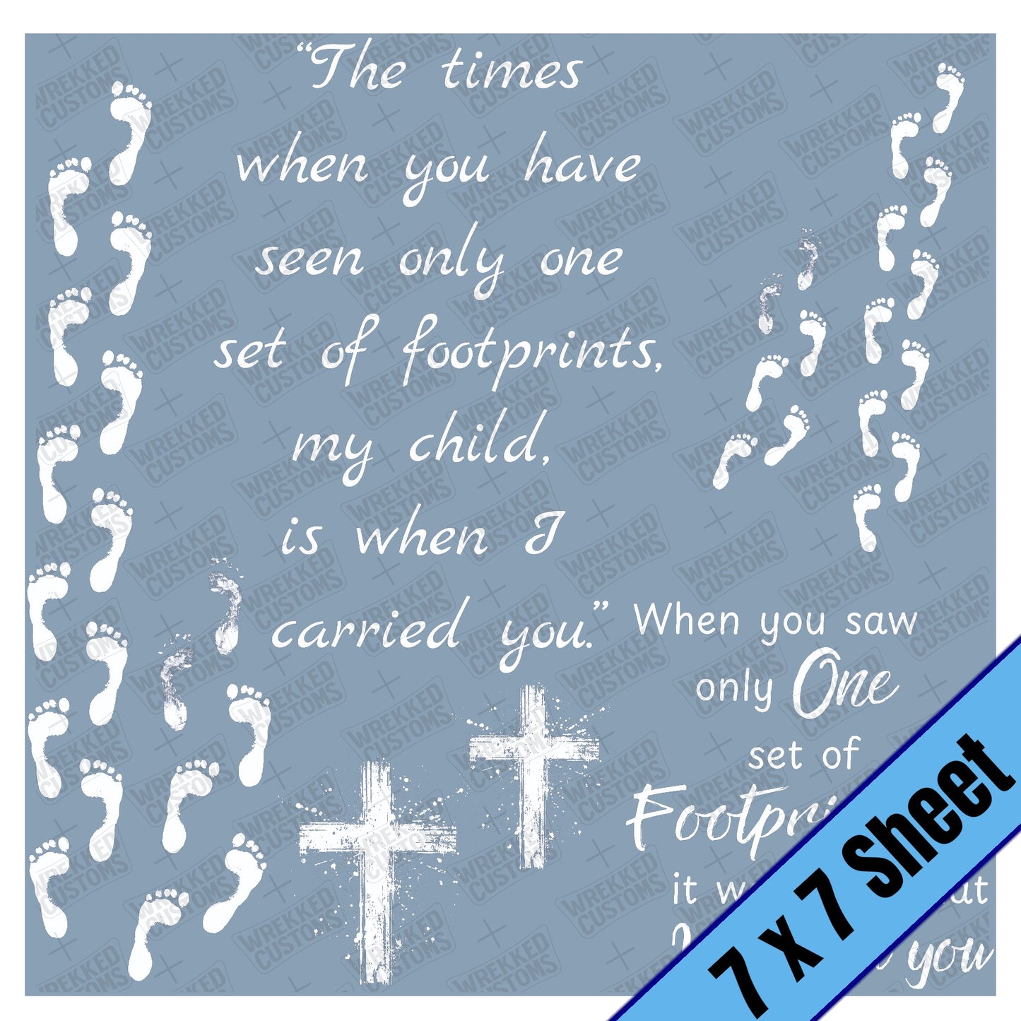 Footprints in white (7x7)