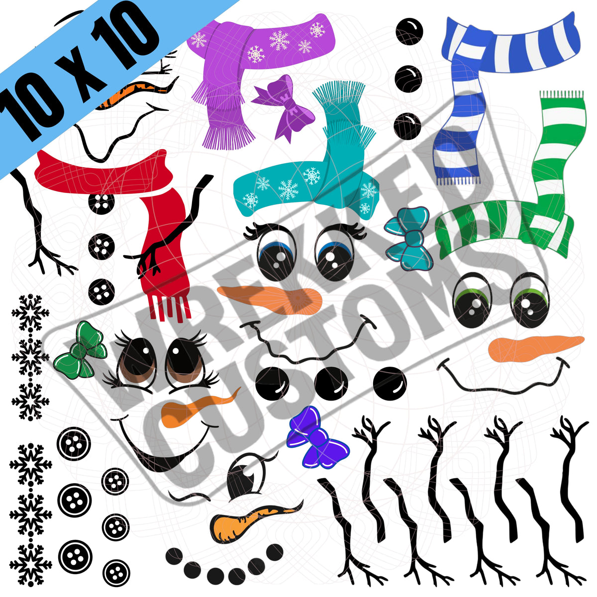 Mr & Mrs Snowman Pieces (BS)
