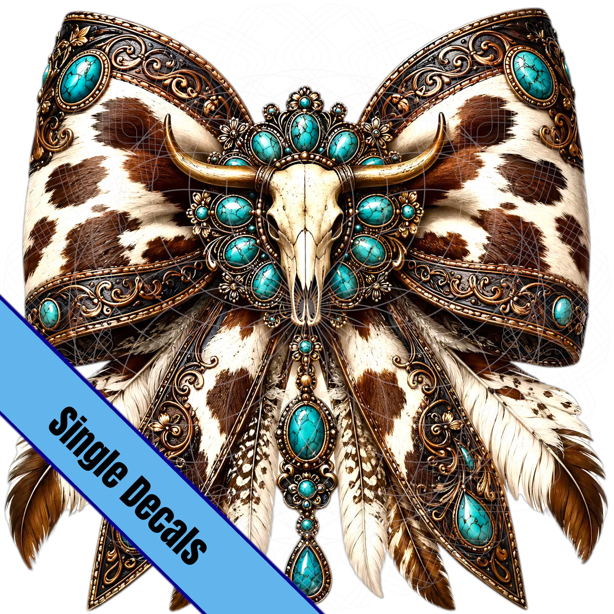 Cowhide & Feathers Bow