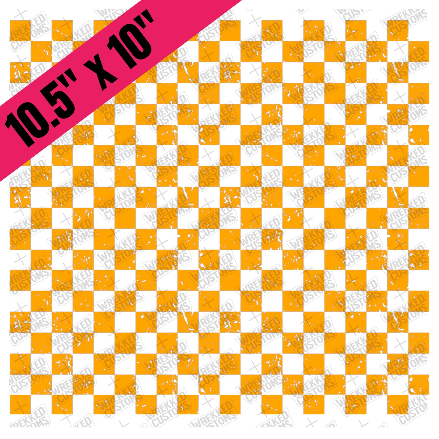 Orange Distressed Checker (BS)