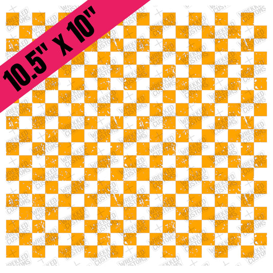 Orange Distressed Checker (BS)