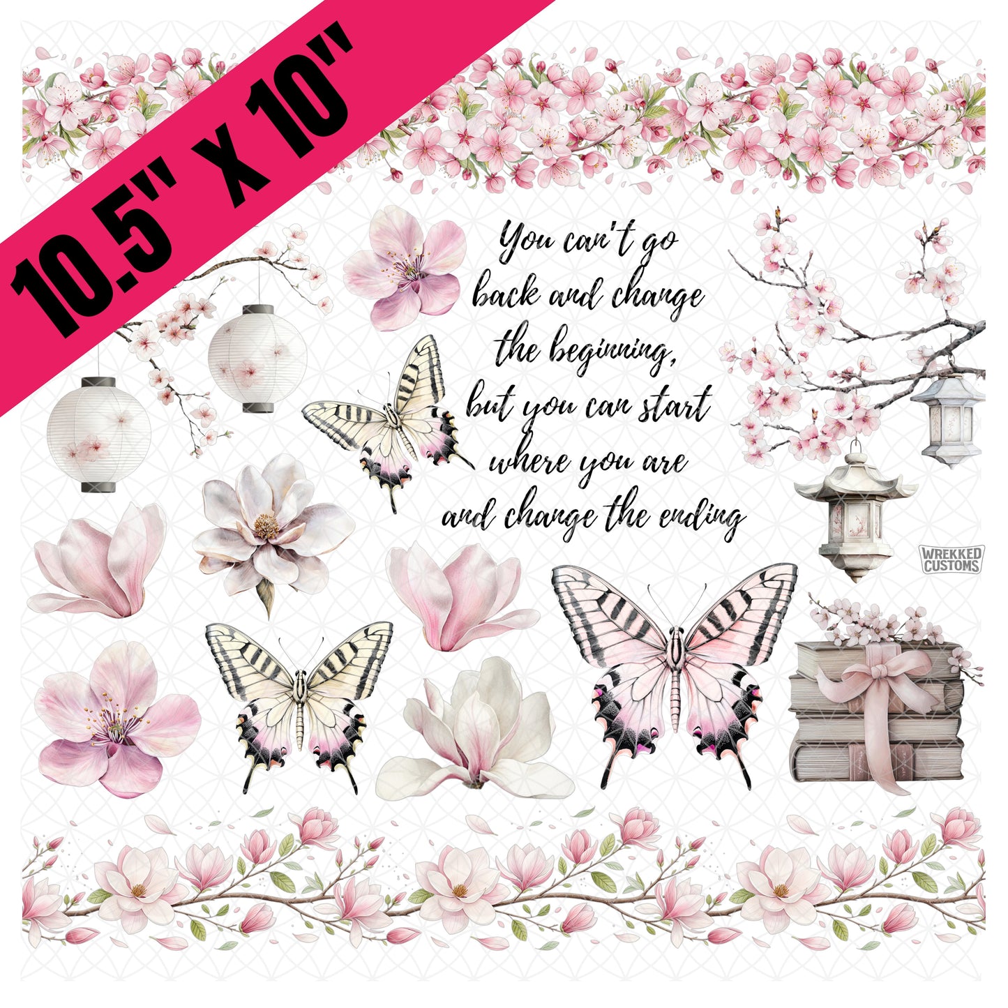 10.5" Cherry Blossom & Butterflies (BS)
