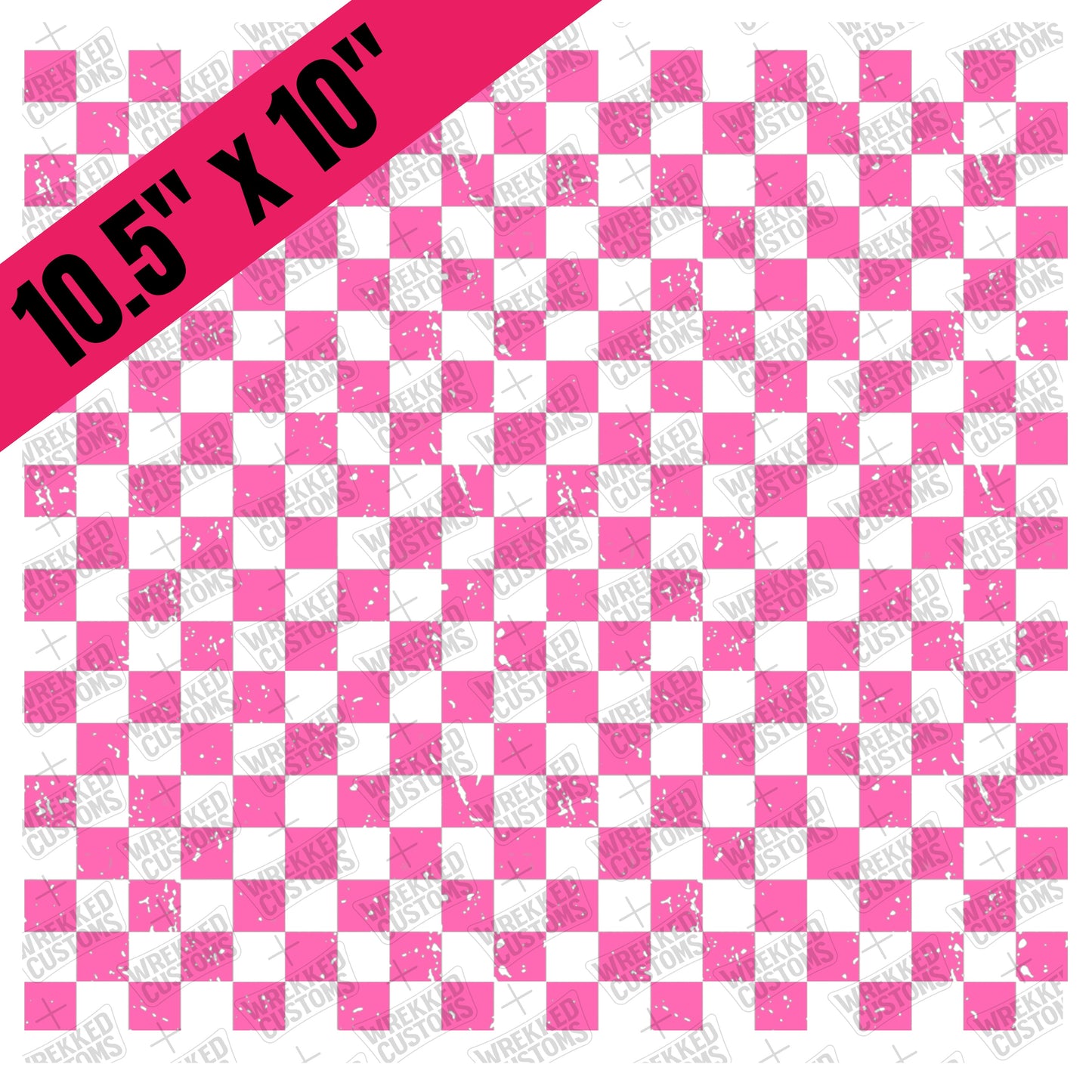 Pink Distressed Checker (BS)