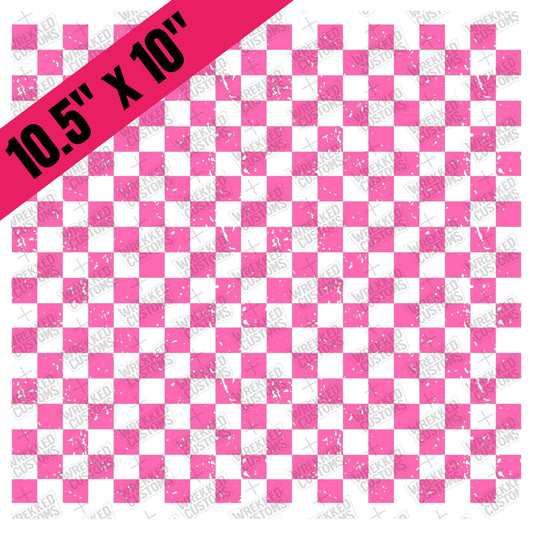 Pink Distressed Checker (BS)