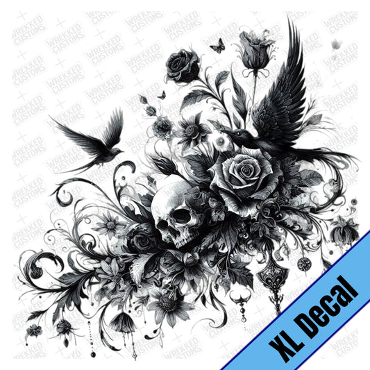 XL Skull & Flowers