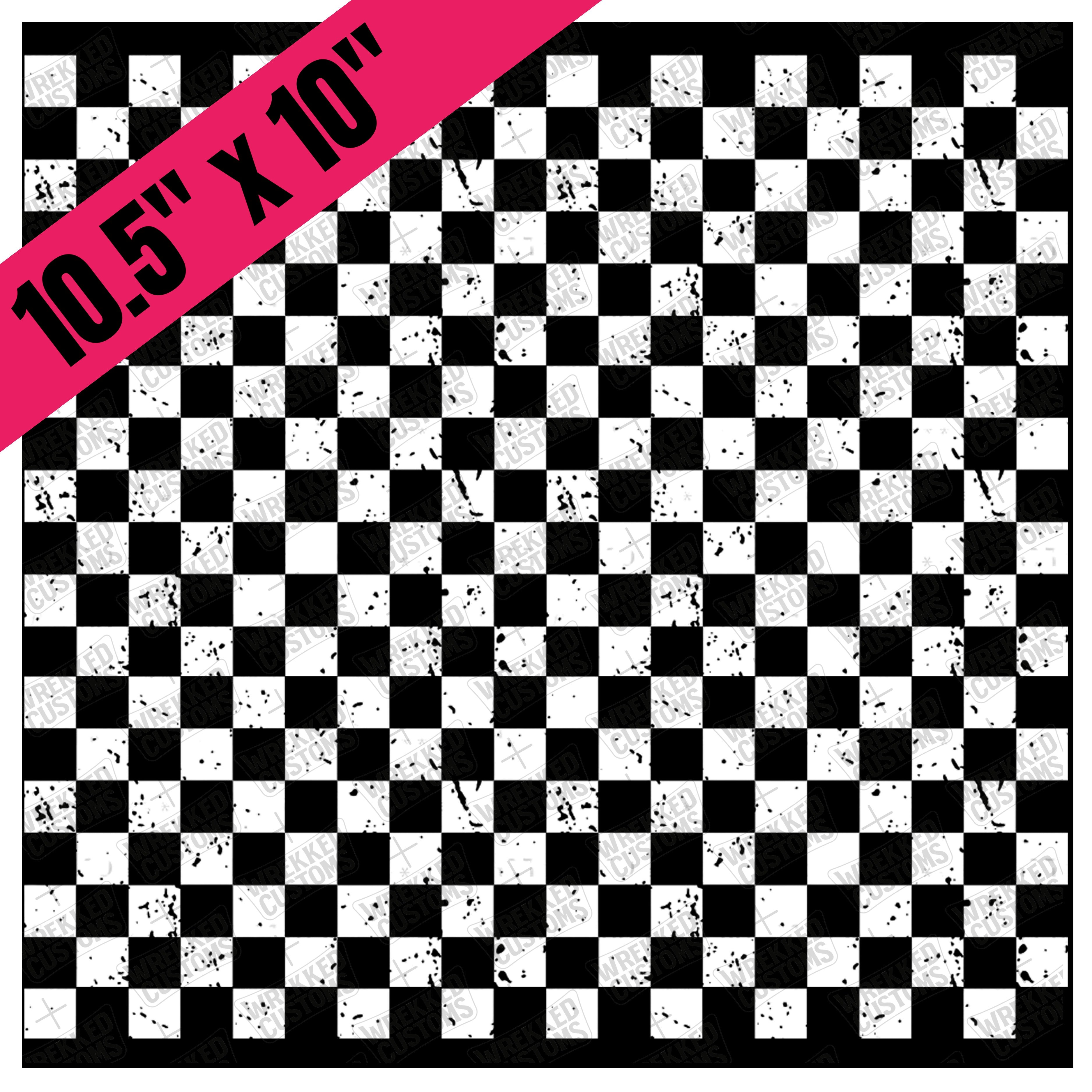 White Distressed Checker (BS) – Wrekked Customs LLC