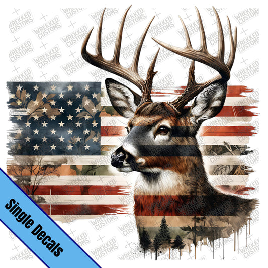American Flag & Deer