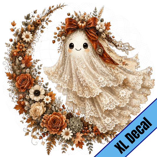 XL Lace Ghost & Floral Moon